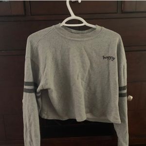 Cropped grey sweater